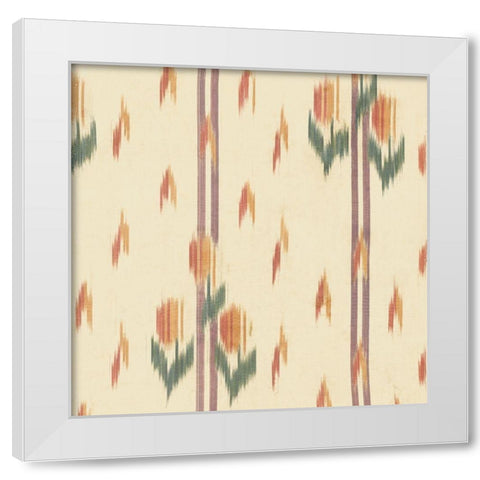 Flame Stitch Motif III White Modern Wood Framed Art Print by Baxter Mill Archive