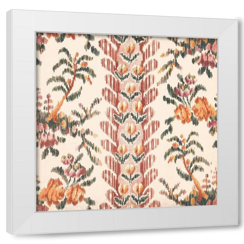 Flame Stitch Motif IV White Modern Wood Framed Art Print by Baxter Mill Archive