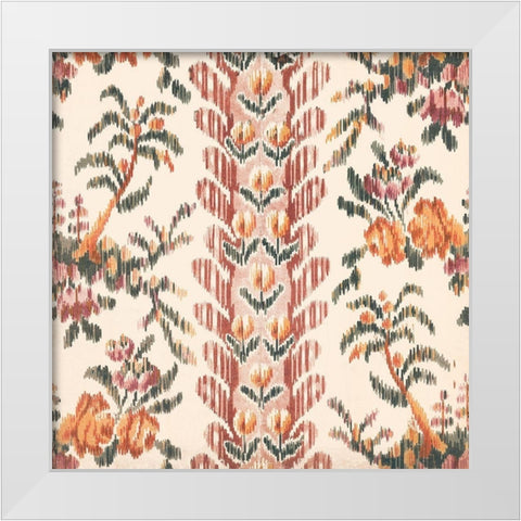 Flame Stitch Motif IV White Modern Wood Framed Art Print by Baxter Mill Archive