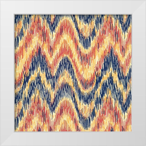 Flame Stitch Motif V White Modern Wood Framed Art Print by Baxter Mill Archive