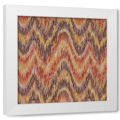 Flame Stitch Motif VI White Modern Wood Framed Art Print by Baxter Mill Archive