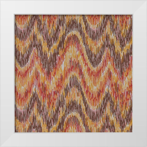 Flame Stitch Motif VI White Modern Wood Framed Art Print by Baxter Mill Archive