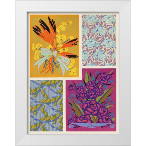 Art Deco Florals I White Modern Wood Framed Art Print by Baxter Mill Archive