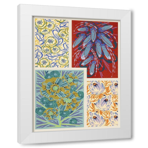 Art Deco Florals V White Modern Wood Framed Art Print by Baxter Mill Archive