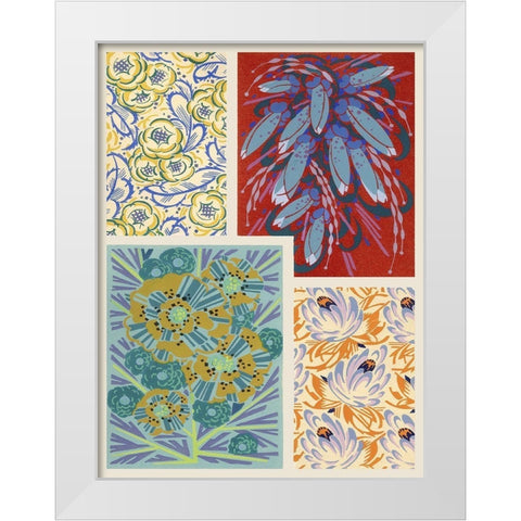 Art Deco Florals V White Modern Wood Framed Art Print by Baxter Mill Archive
