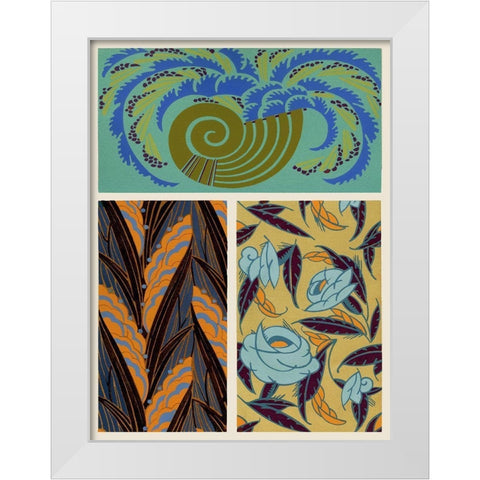 Art Deco Florals VI White Modern Wood Framed Art Print by Baxter Mill Archive