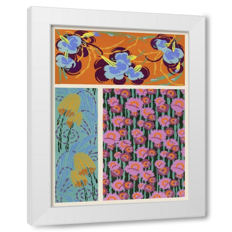 Art Deco Florals VII White Modern Wood Framed Art Print by Baxter Mill Archive
