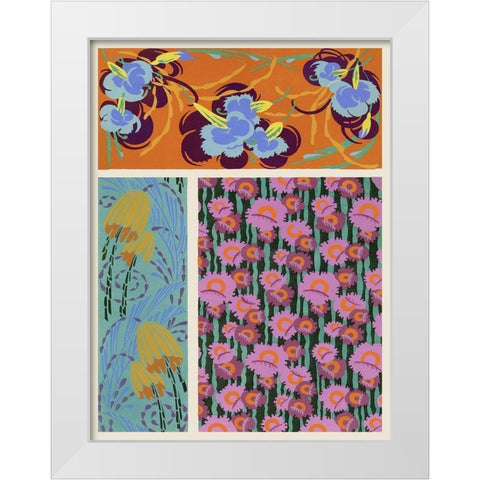 Art Deco Florals VII White Modern Wood Framed Art Print by Baxter Mill Archive
