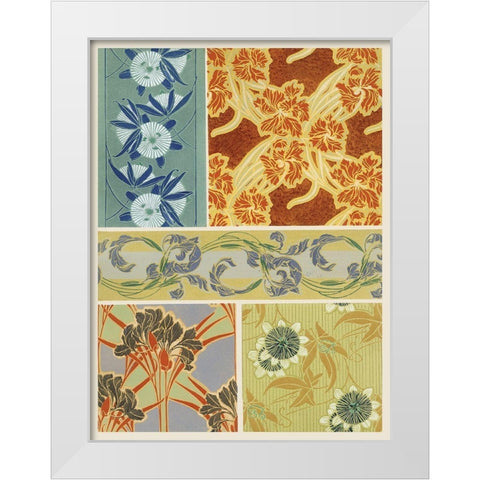 Art Deco Florals IX White Modern Wood Framed Art Print by Baxter Mill Archive