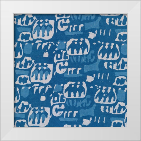 Blue Batik I White Modern Wood Framed Art Print by Baxter Mill Archive
