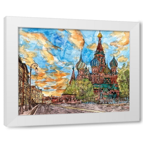 Russia Temple I White Modern Wood Framed Art Print by Wang, Melissa