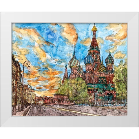 Russia Temple I White Modern Wood Framed Art Print by Wang, Melissa