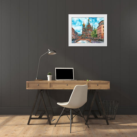 Russia Temple II White Modern Wood Framed Art Print by Wang, Melissa