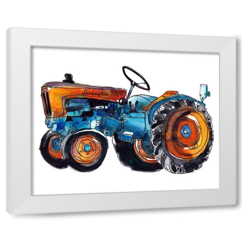 Tractor Study II White Modern Wood Framed Art Print by McCreery, Paul