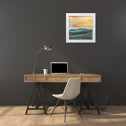 Over Blue White Modern Wood Framed Art Print by Suderman, Karen