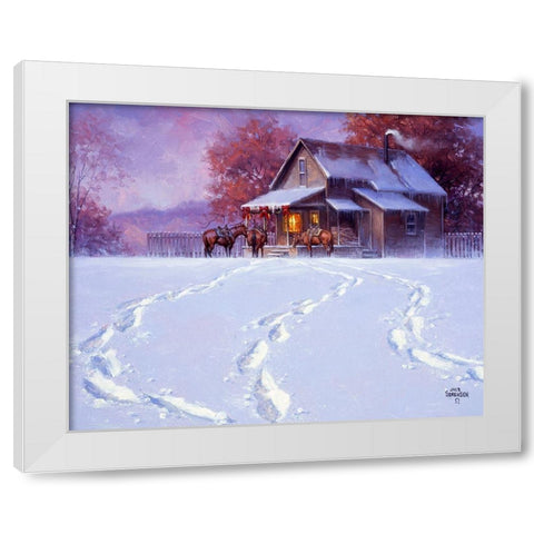 All Tracks Lead Home for the Holidays White Modern Wood Framed Art Print by Sorenson, Jack