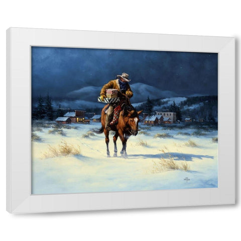 Bringing Christmas Home White Modern Wood Framed Art Print by Sorenson, Jack