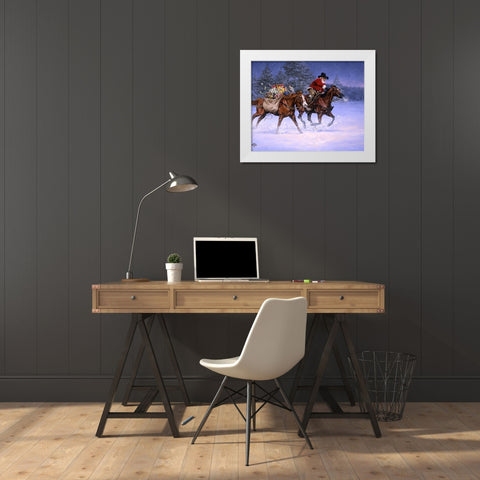 Christmas Rush White Modern Wood Framed Art Print by Sorenson, Jack