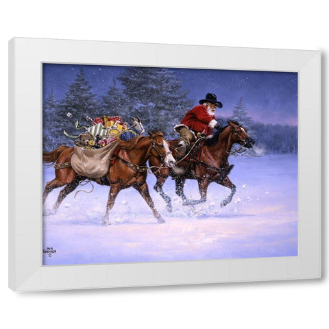 Christmas Rush White Modern Wood Framed Art Print by Sorenson, Jack