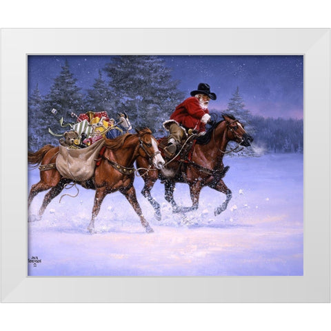 Christmas Rush White Modern Wood Framed Art Print by Sorenson, Jack