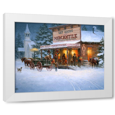 Christmas Wishes White Modern Wood Framed Art Print by Sorenson, Jack