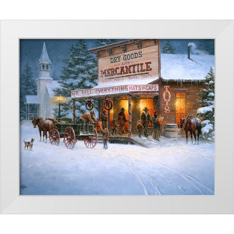 Christmas Wishes White Modern Wood Framed Art Print by Sorenson, Jack