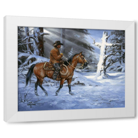 Silent Night, Holy Night White Modern Wood Framed Art Print by Sorenson, Jack