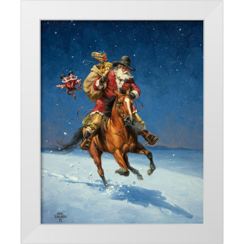Midnight Rider White Modern Wood Framed Art Print by Sorenson, Jack