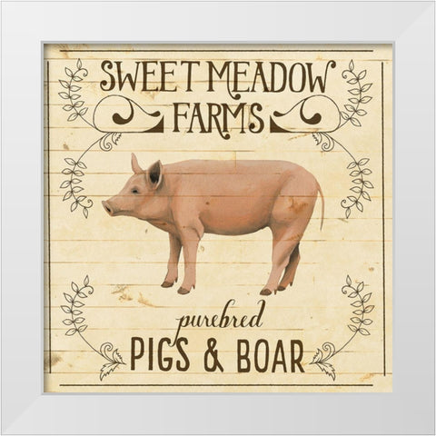 Animal Farm Collection III White Modern Wood Framed Art Print by Popp, Grace