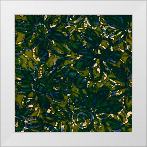 Teal Batik I White Modern Wood Framed Art Print by Baxter Mill Archive