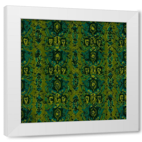 Teal Batik II White Modern Wood Framed Art Print by Baxter Mill Archive