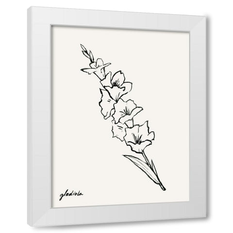 Gladiola Sketch I White Modern Wood Framed Art Print by Popp, Grace