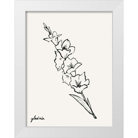 Gladiola Sketch I White Modern Wood Framed Art Print by Popp, Grace