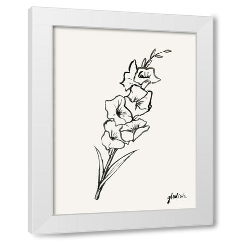 Gladiola Sketch II White Modern Wood Framed Art Print by Popp, Grace