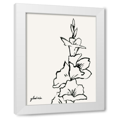 Gladiola Sketch IV White Modern Wood Framed Art Print by Popp, Grace