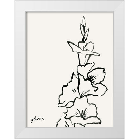 Gladiola Sketch IV White Modern Wood Framed Art Print by Popp, Grace