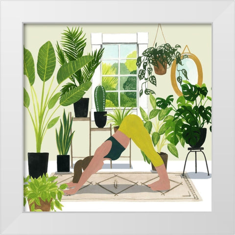 Indoor Asana I White Modern Wood Framed Art Print by Popp, Grace
