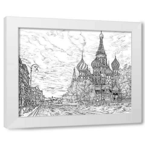 Russia in Black and White I White Modern Wood Framed Art Print by Wang, Melissa