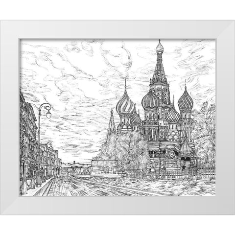 Russia in Black and White I White Modern Wood Framed Art Print by Wang, Melissa