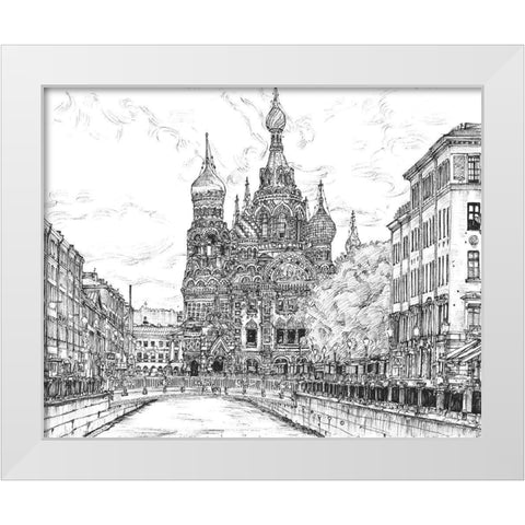 Russia in Black and White II White Modern Wood Framed Art Print by Wang, Melissa