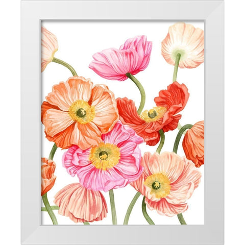 Bright Poppies II White Modern Wood Framed Art Print by Popp, Grace