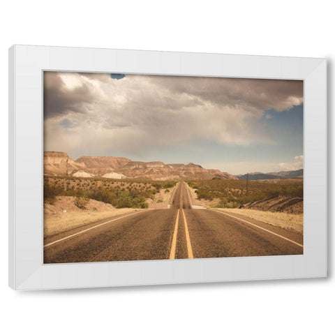 Where the Road Leads I White Modern Wood Framed Art Print by Quintero, Sonja