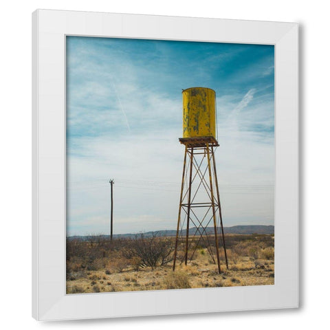 Yellow Water Tower II White Modern Wood Framed Art Print by Quintero, Sonja