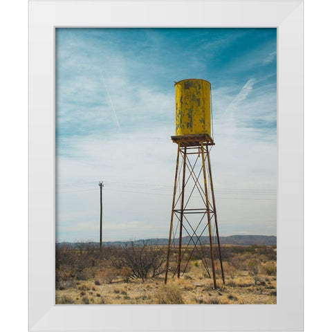 Yellow Water Tower II White Modern Wood Framed Art Print by Quintero, Sonja