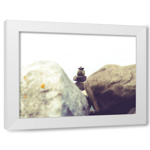 Bay Rocks I White Modern Wood Framed Art Print by Quintero, Sonja