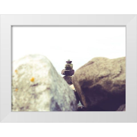 Bay Rocks I White Modern Wood Framed Art Print by Quintero, Sonja