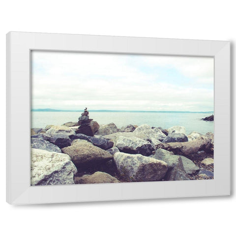 Bay Rocks IV White Modern Wood Framed Art Print by Quintero, Sonja