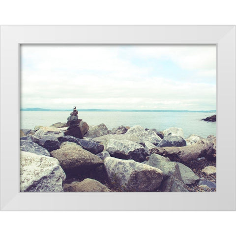 Bay Rocks IV White Modern Wood Framed Art Print by Quintero, Sonja