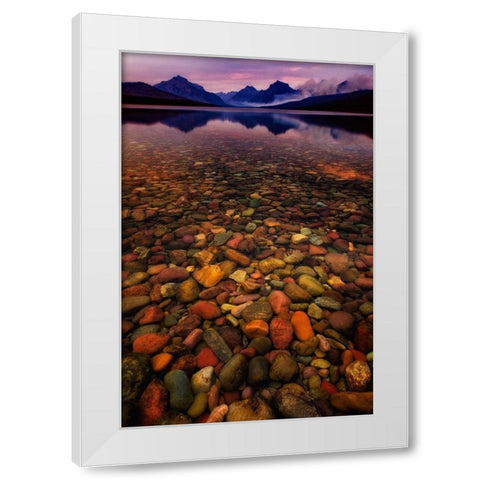 Water and Land I White Modern Wood Framed Art Print by PHBurchett