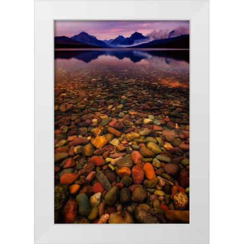 Water and Land I White Modern Wood Framed Art Print by PHBurchett